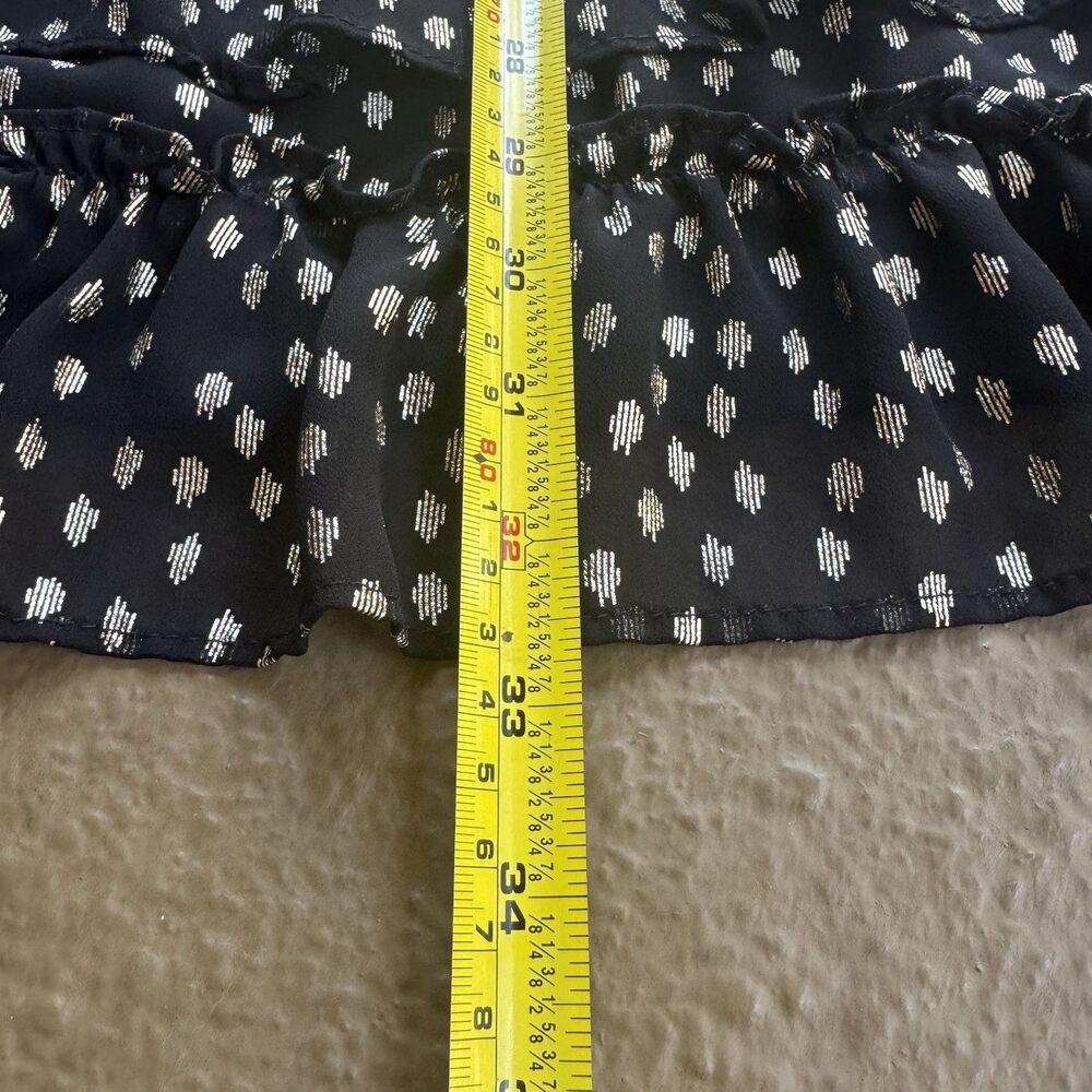 MSK Petite Black Tiered Halter Dress Gold Polka Dots Sz PS Coquette Whimsygoth - Picture 8 of 16